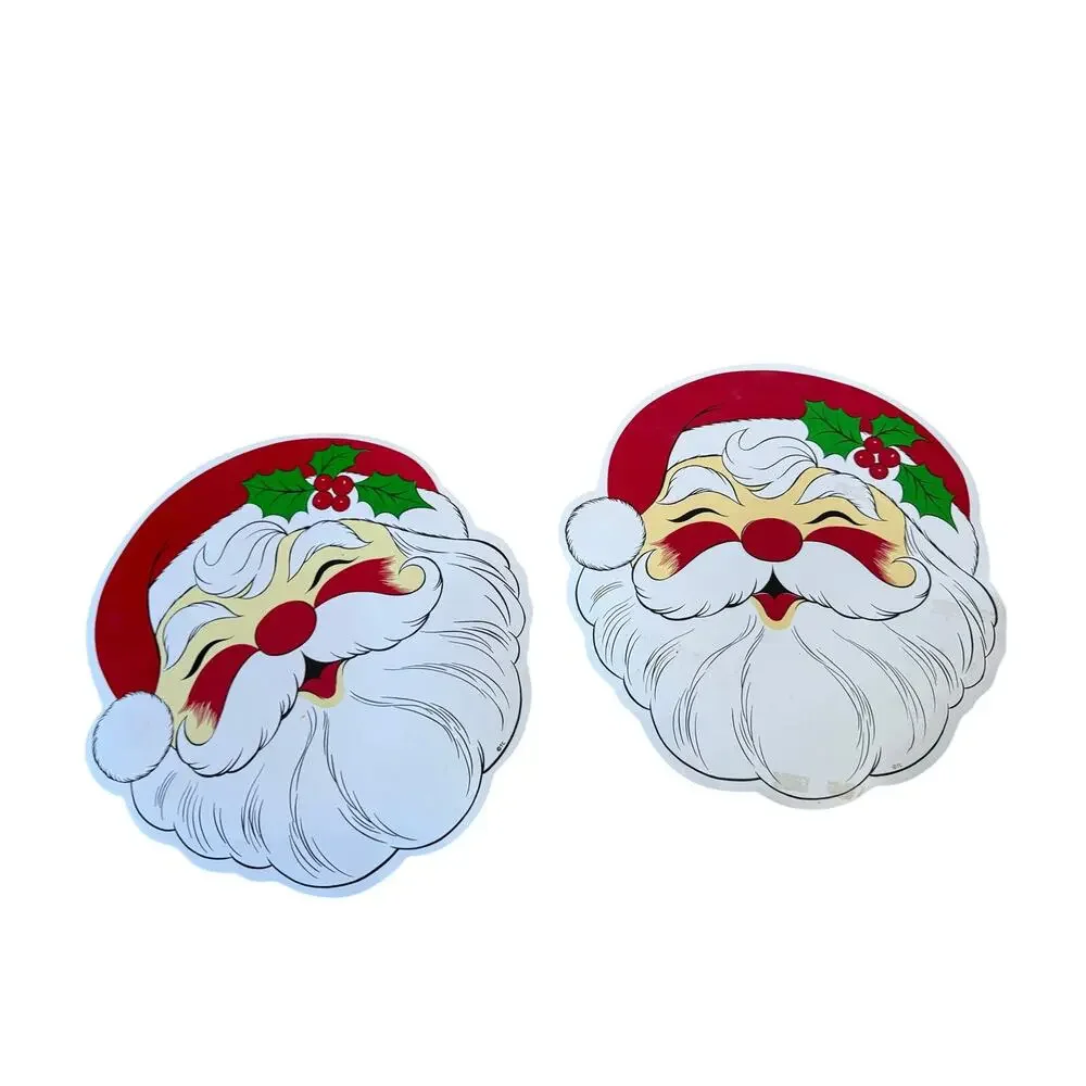 Vintage Vinyl Christmas Santa Placemats set‎ of 2